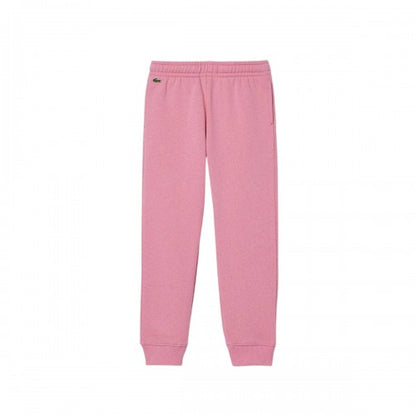 Front - Lacoste Girls Organic Cotton Embroidered Logo Joggers