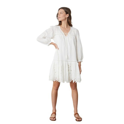 Front - Velvet by Graham & Spencer Womens/Ladies Embroidered V Neck Mini Dress