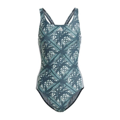 Front - Adidas Womens/Ladies Sh3 Ro Geometric One Piece Swimsuit