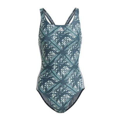 Front - Adidas Womens/Ladies Sh3 Ro Geometric One Piece Swimsuit