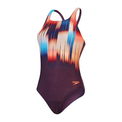 Front - Speedo Womens/Ladies Medalist Digital Print One Piece Swimsuit