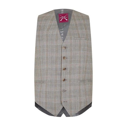 Front - Shelby And Sons Mens Checked Slim Waistcoat