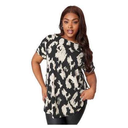 Front - Yours Womens/Ladies Boat Neck Boxy Short-Sleeved T-Shirt
