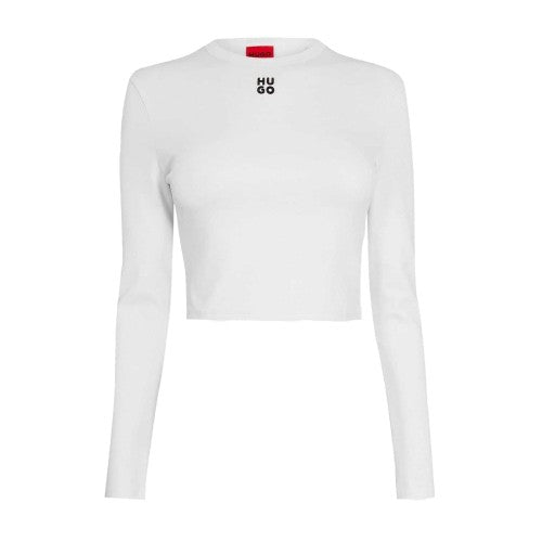 Front - Hugo Womens/Ladies Dafilomena Slim Crop Top