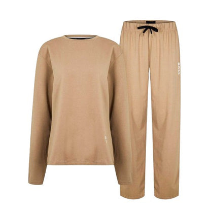 Front - Boss Womens/Ladies Crew Neck Relaxed Fit Long Pyjama Set