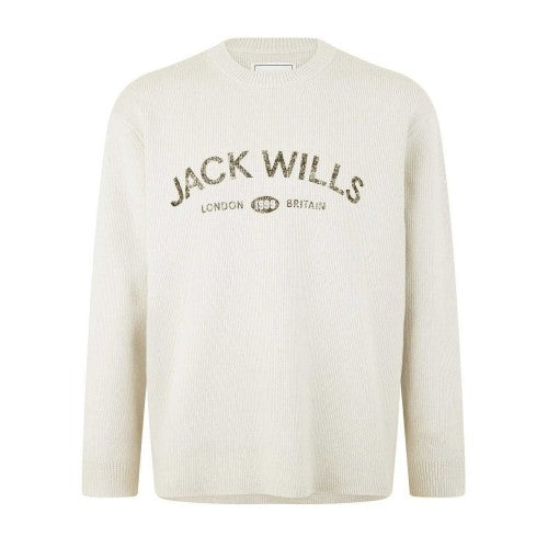 Front - Jack Wills Mens Logo Crew Neck Regular Jumper