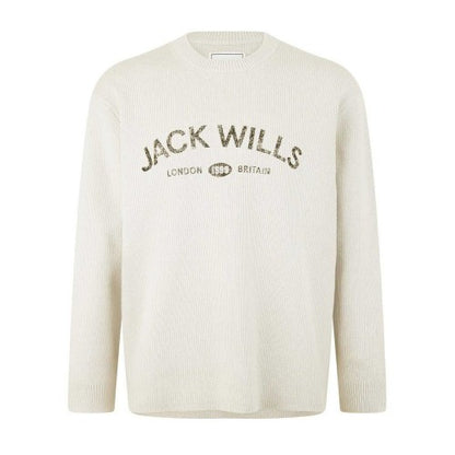 Front - Jack Wills Mens Logo Crew Neck Regular Jumper