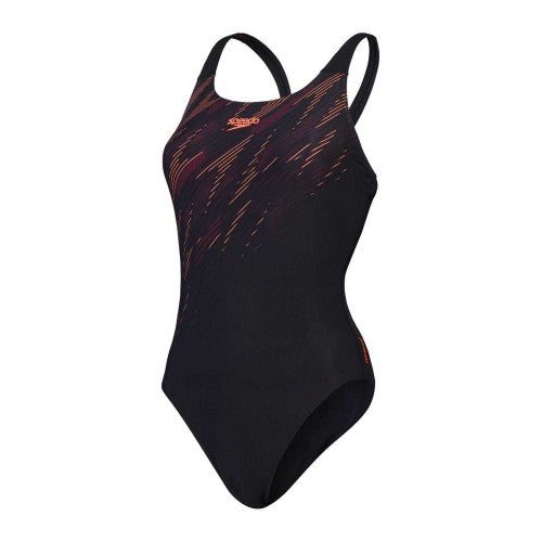 Front - Speedo Womens/Ladies Hyper Boom Placement Graphic Print One Piece Swimsuit
