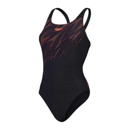 Front - Speedo Womens/Ladies Hyper Boom Placement Graphic Print One Piece Swimsuit