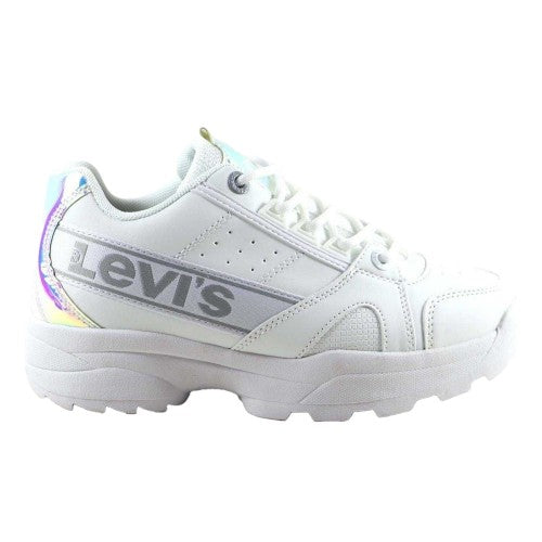 Front - Levis Girls Soho Iridescent Leather Trainers