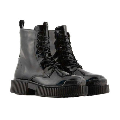 Front - Armani Exchange Womens/Ladies Flatform Combat Boots