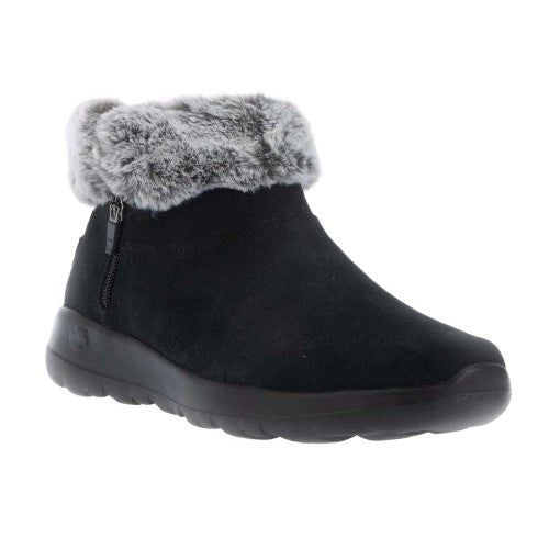 Front - Skechers Womens/Ladies On The Go Joy Suede Faux Fur Trim Ankle Boots
