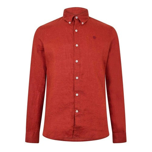 Front - Timberland Mens Linen Relaxed Fit Shirt