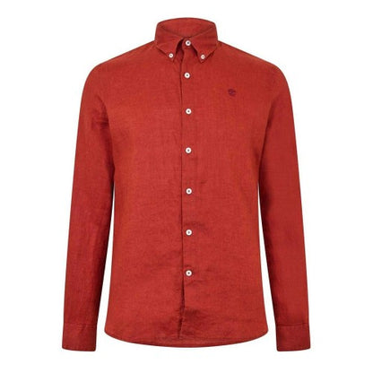 Front - Timberland Mens Linen Relaxed Fit Shirt