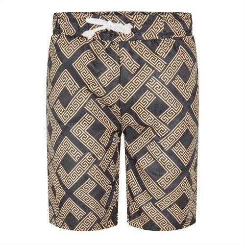 Front - Criminal Damage Mens Roman Fleece Greek Key Shorts