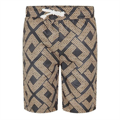 Front - Criminal Damage Mens Roman Fleece Greek Key Shorts