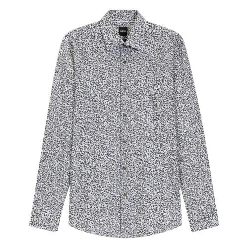 Front - Boss Mens Floral Slim Long-Sleeved Shirt