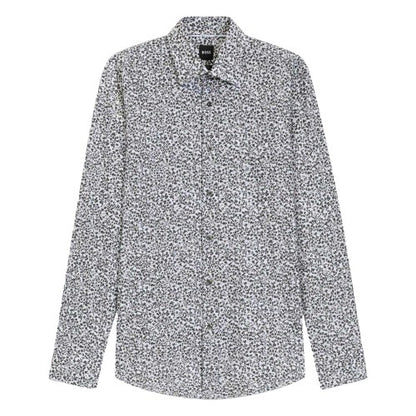 Front - Boss Mens Floral Slim Long-Sleeved Shirt