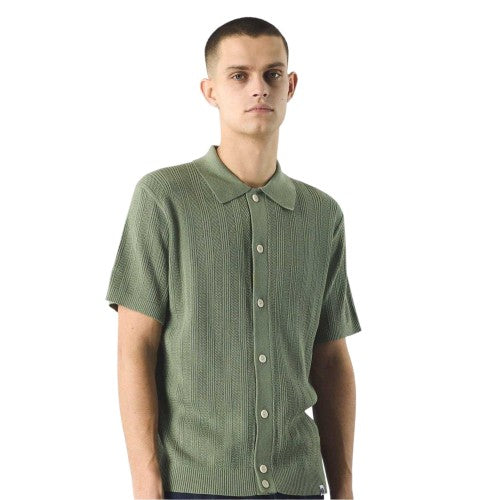Front - Pretty Green Mens Ribbed Regular Short-Sleeved Shirt