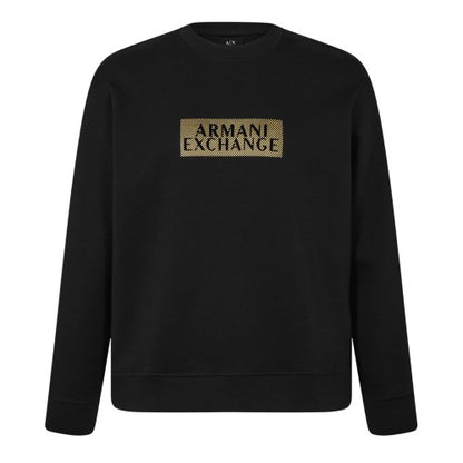 Front - Armani Exchange Mens Logo Crew Neck Sweatshirt