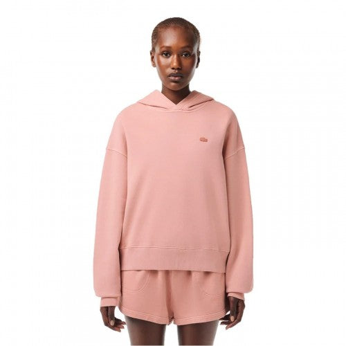 Front - Lacoste Womens/Ladies Embroidered Logo Oversized Hoodie