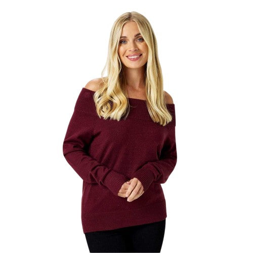 Front - Biba Womens/Ladies Knitted Bardot Jumper