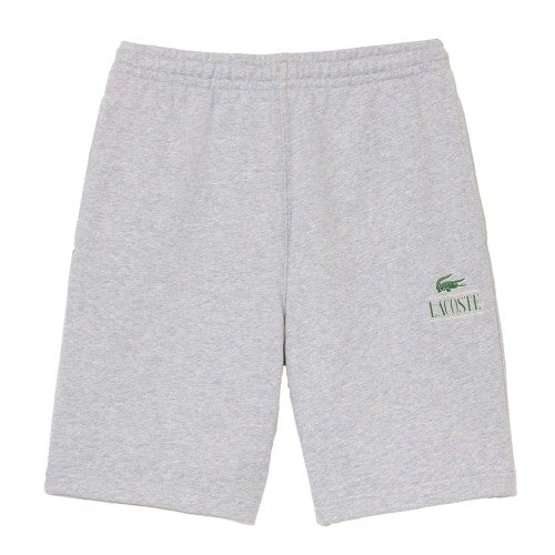 Front - Lacoste Unisex Adult Fleece Printed Signature Shorts