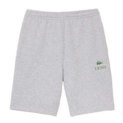 Front - Lacoste Unisex Adult Fleece Printed Signature Shorts
