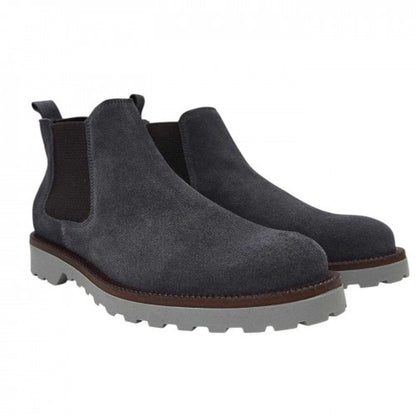 Front - Nicholas Deakins Mens Republic Suede Flat Chelsea Boots