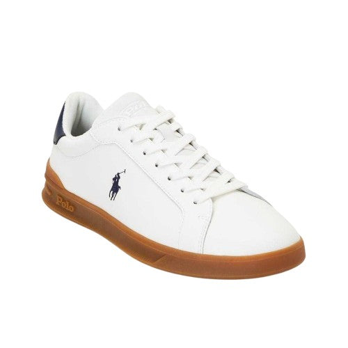 Front - Ralph Lauren Mens Court II Leather Trainers