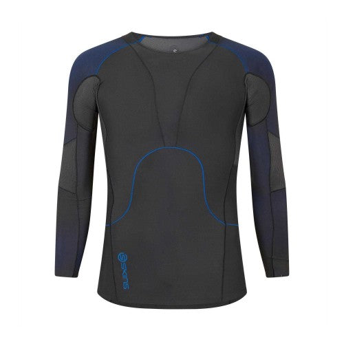 Front - Skins Mens Contrast Sleeves Base Layer Top