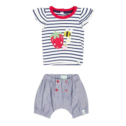Front - Lilly & Sid Baby Busy Bee Top & Bottom Set