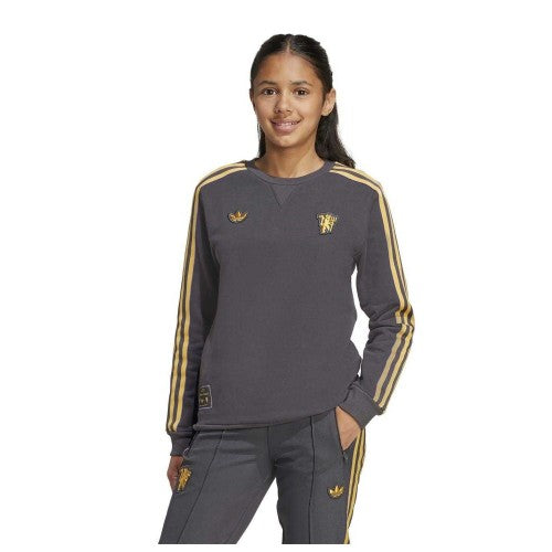 Front - Adidas Childrens/Kids Terrace Icons Manchester United FC Sweatshirt