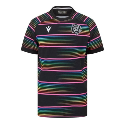 Front - Macron Mens Barbarians 24/25 Rainbow Striped Training Shirt