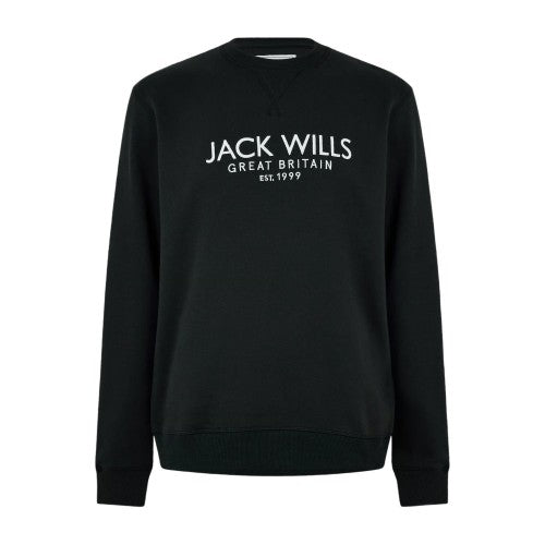 Front - Jack Wills Mens Belvue Embroidered Logo Sweatshirt