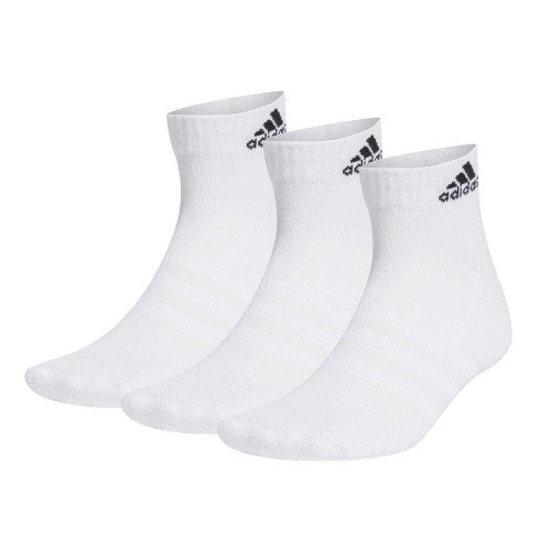 Front - Adidas Mens Logo Cushioned Ankle Socks (Pack of 3)