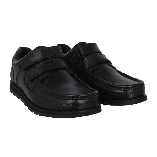 Front - Lee Cooper Mens Harrow Leather Hook and Loop Shoes