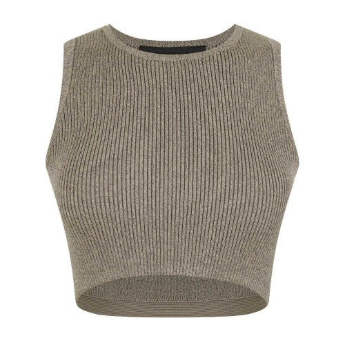 Front - Fear Of God Essentials Womens/Ladies Patch Ribbed Logo Crop Top