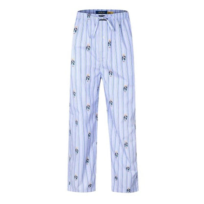 Front - Ralph Lauren Mens Polo Bear Cotton Stripes Pyjama Bottoms