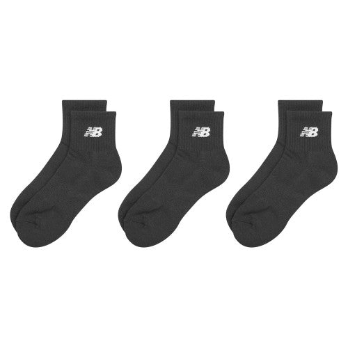 Front - New Balance Unisex Adult Cotton Blend Ankle Socks (Pack of 3)