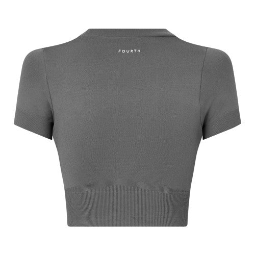Grey - Front - 4th & Reckless Womens-Ladies Brogan Crop Top
