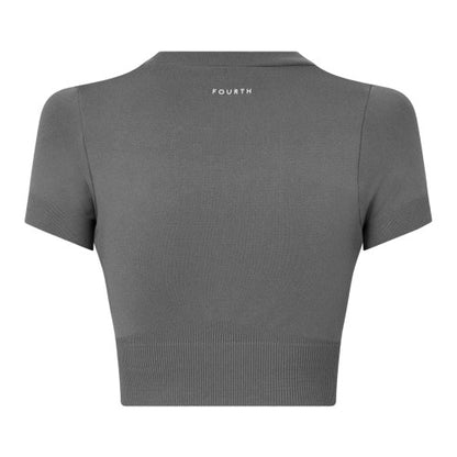 Grey - Front - 4th & Reckless Womens-Ladies Brogan Crop Top