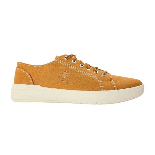 Front - Timberland Mens Seneca Bay Canvas Low Cut Platform Trainers
