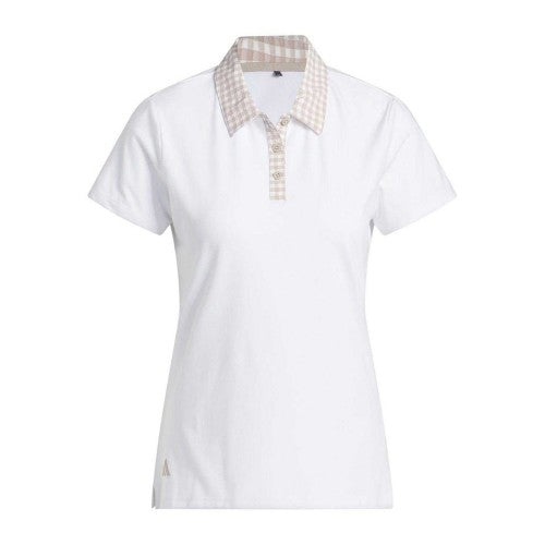 Front - Adidas Womens/Ladies Gingham Check Regular Polo Shirt