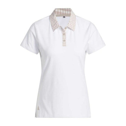 Front - Adidas Womens/Ladies Gingham Check Regular Polo Shirt