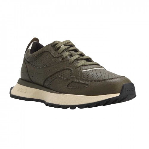 Front - Boss Mens Jonah Cow Leather Trainers