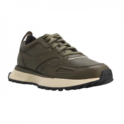 Front - Boss Mens Jonah Cow Leather Trainers