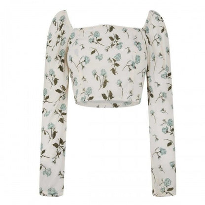 Front - Jack Wills Womens/Ladies Fitted Long-Sleeved Crop Top