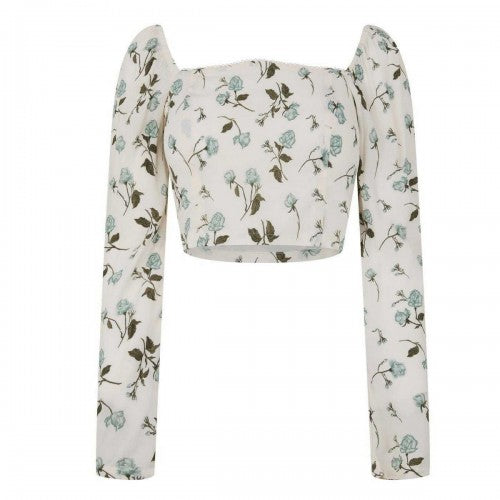 Front - Jack Wills Womens/Ladies Fitted Long-Sleeved Crop Top