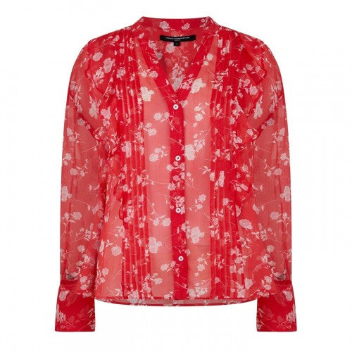 Front - French Connection Womens/Ladies Alesndra Floral V Neck Long-Sleeved Blouse